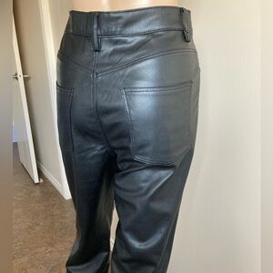 Black Faux Leather Jean Pants